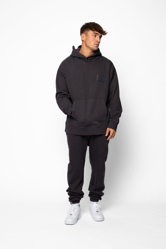 EST WASHED HOODIE - BLACK